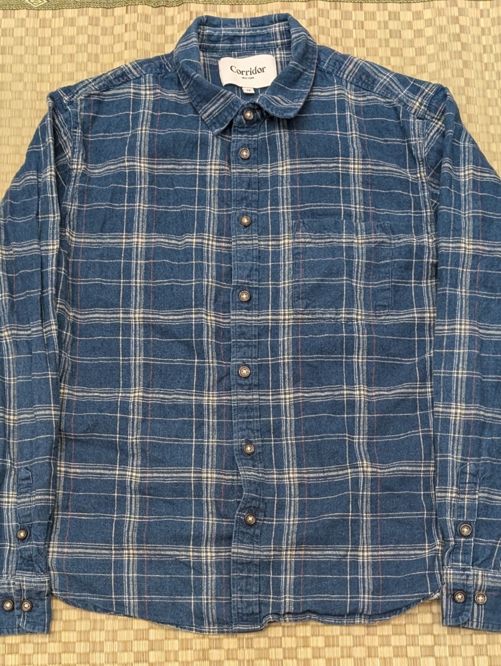 Corridor New York AW19 Linen Cotton Plaid Button Up Shirt Men's Size Medium